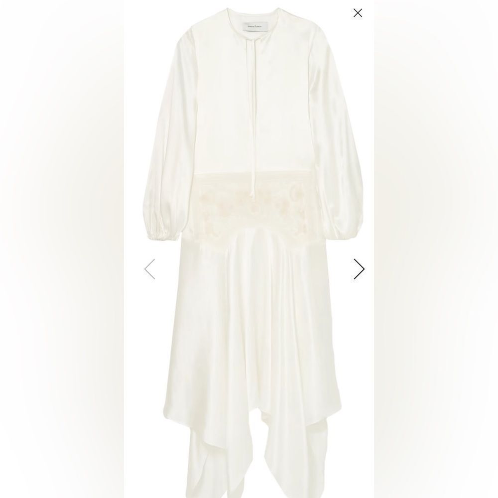 MARQUES' ALMEIDA embroidered silk maxi dress White flapper bridal $1300 NWT S - Picture 5 of 16